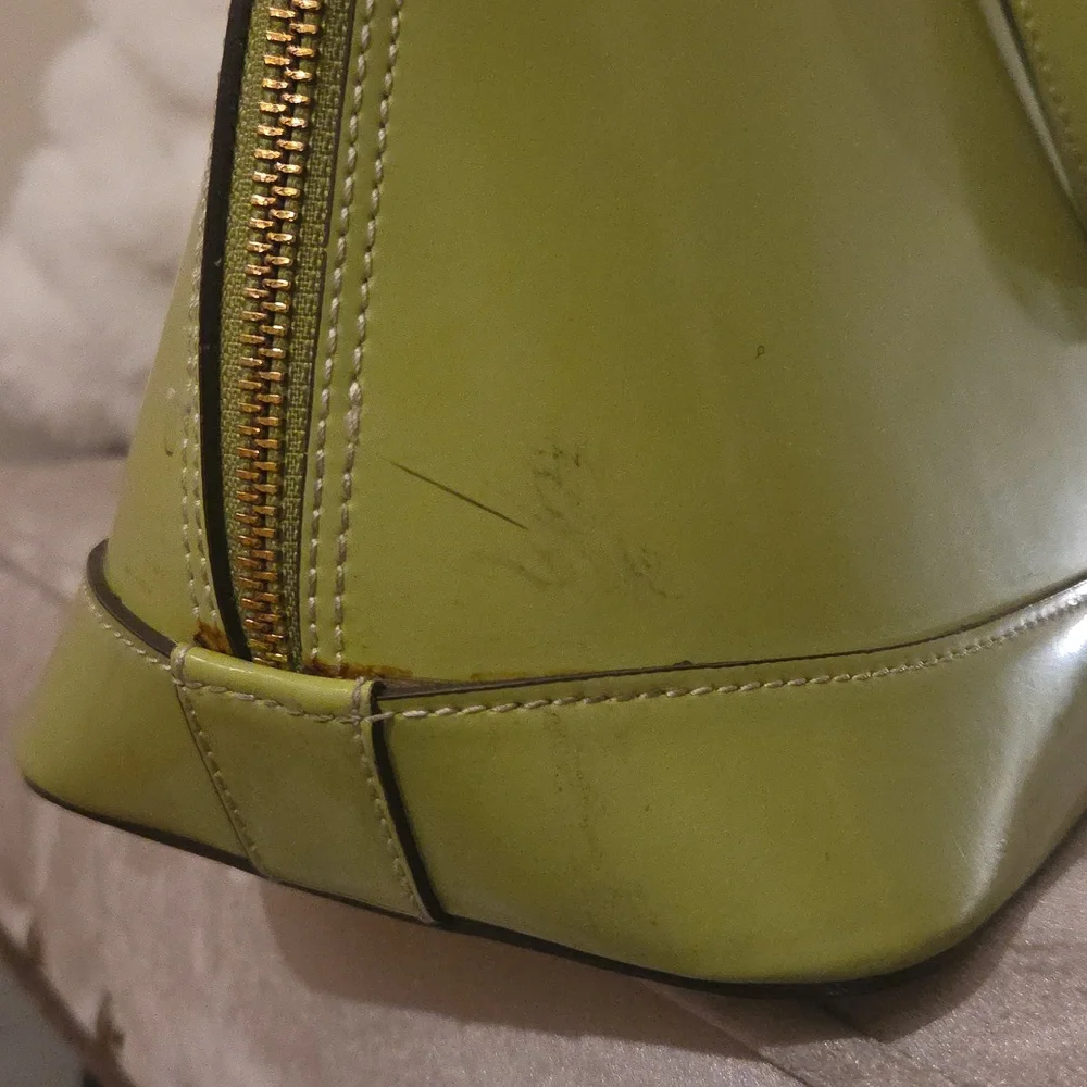 ALBERTA di Canio Genuine Leather Dome Bright Green Handbag With Dust Bag - Picture 8 of 14